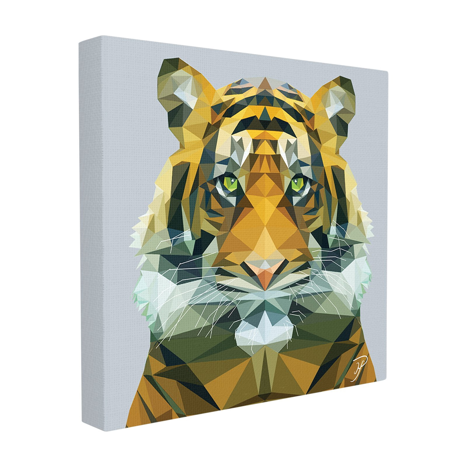 The Stupell Home Decor Collection Polygon Triangles Geometric Tiger Abstract Graphic Design Wall Plaque Art, 12 x 0.5 x 12