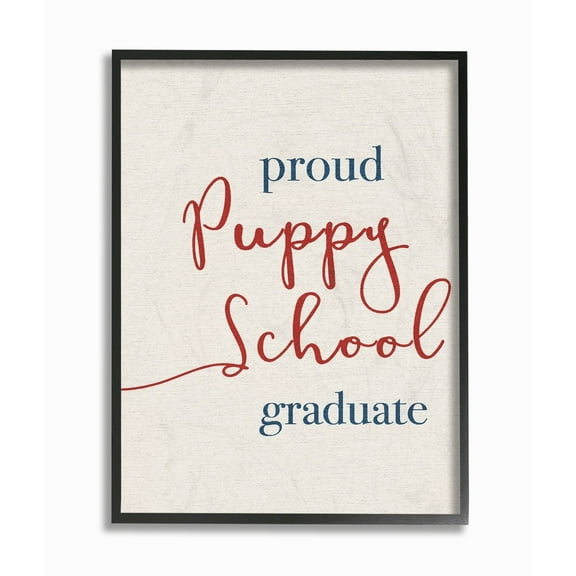 Stupell Proud Puppy School Grad Framed Giclee Texture Art 11 x 14