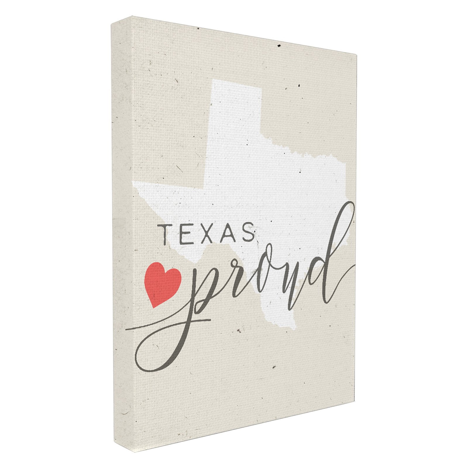 The Stupell Home Decor Collection Proud with Heart Stretched Canvas Wall Art