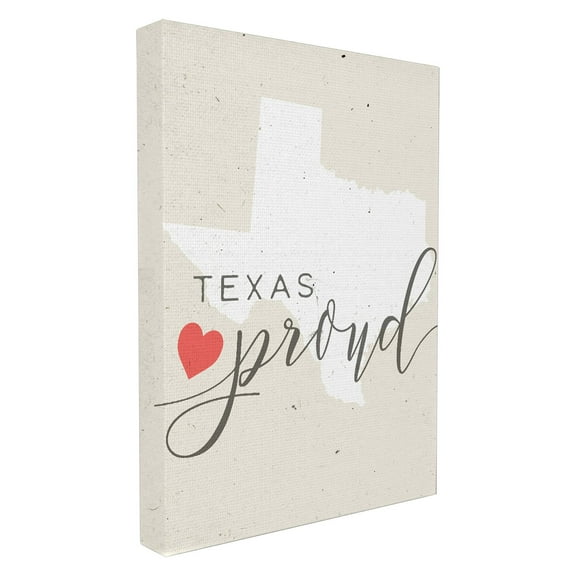 The Stupell Home Decor Collection Proud with Heart Stretched Canvas Wall Art