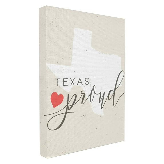 The Stupell Home Decor Collection Proud with Heart Stretched Canvas Wall Art