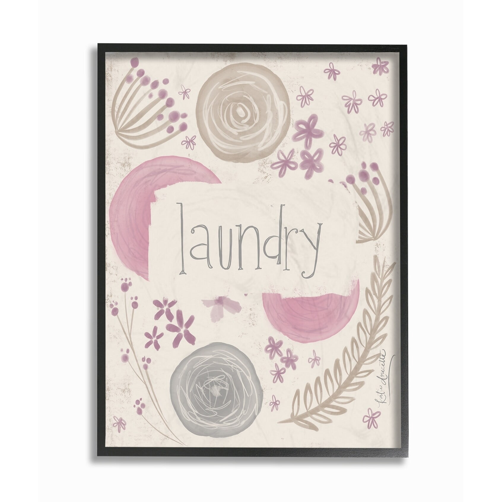 Stupell  Purple Botanical Illustration Laundry Framed Giclee Texturized Art 16 x 20