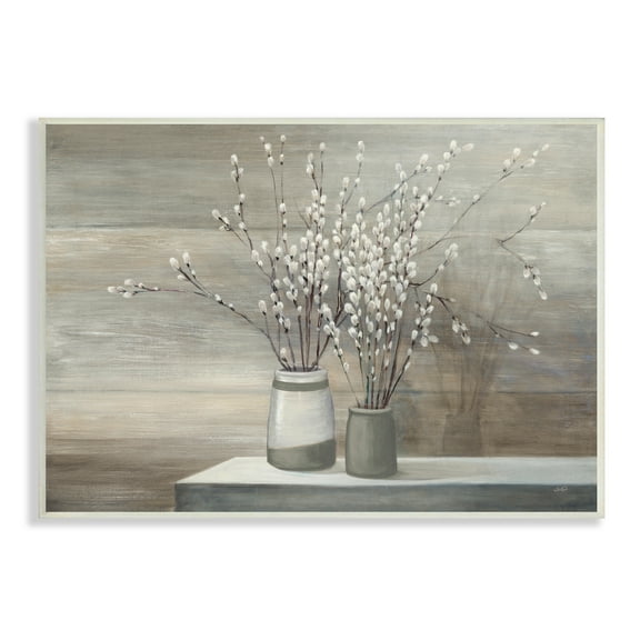 The Stupell Home Decor Collection Pussy Willow Still Life Wall Plaque Art