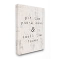 thumbnail image 1 of The Stupell Home Decor Collection Put Phone Down Smell Roses Typography Stretched Canvas Wall Art, 30 x 1.5 x 40, 1 of 9