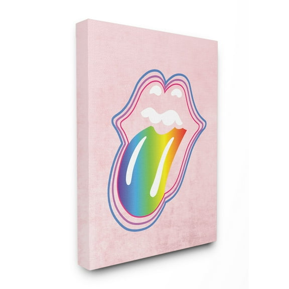 The Stupell Home Decor Collection Rainbow Mouth Stretched Canvas Wall Art, 16 x 1.5 x 20