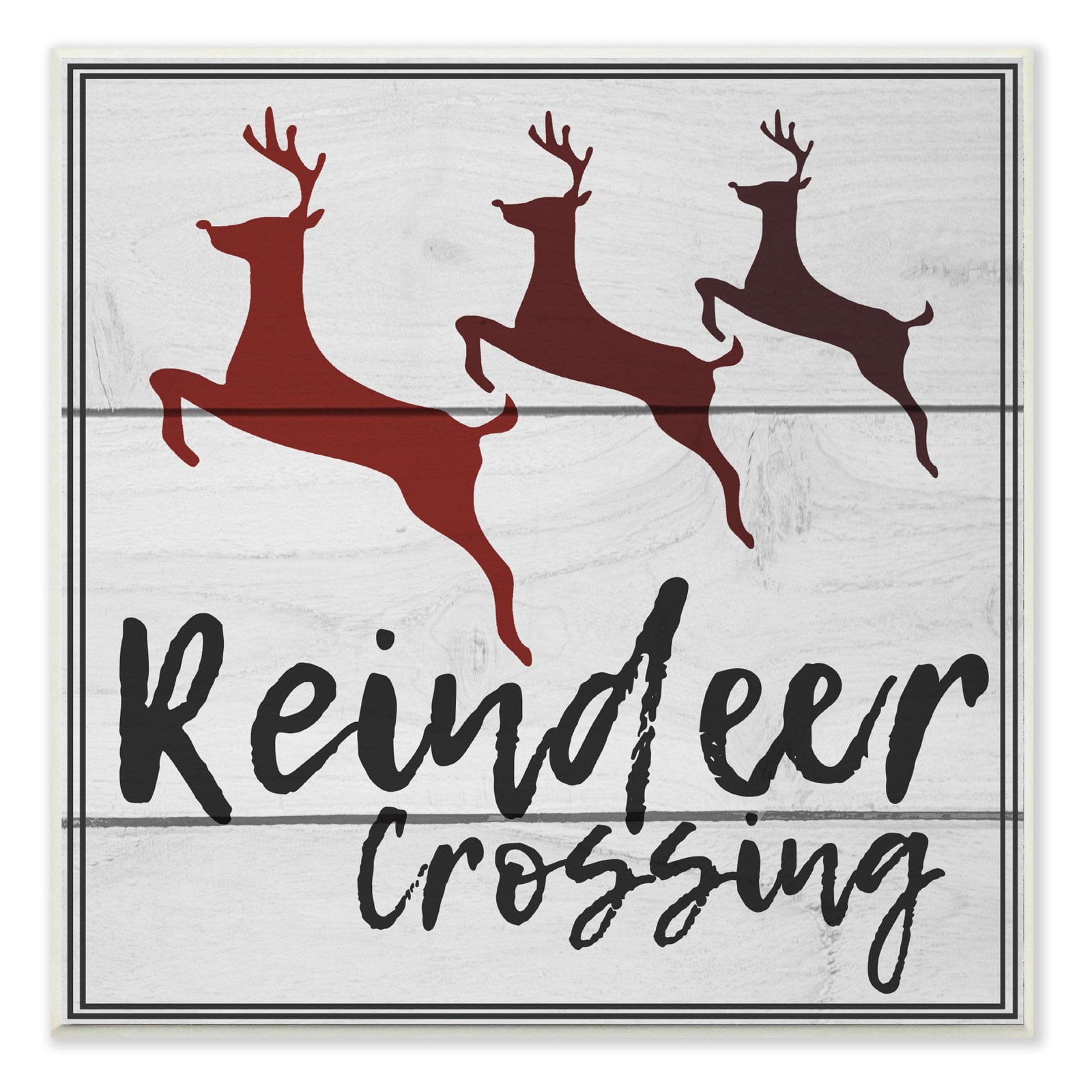 The Stupell Home Decor Collection Reindeer Crossing Sign Wall Plaque