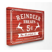 The Stupell Home Decor Collection Reindeer Treats Vintage Sign Stretched Canvas Wall Art