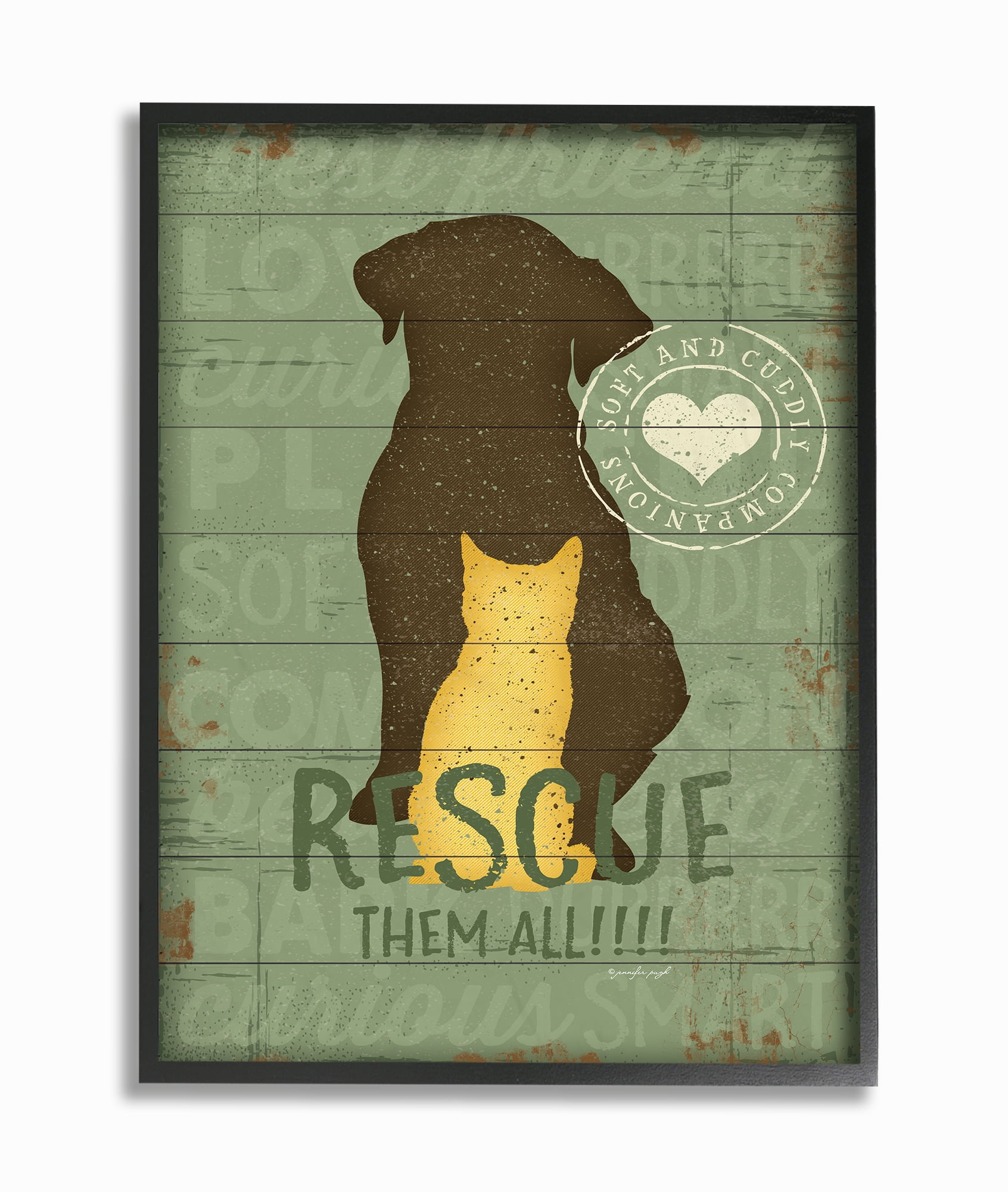 The Stupell Home Decor Collection Rescue Them All Dog And Cat Wall Art
