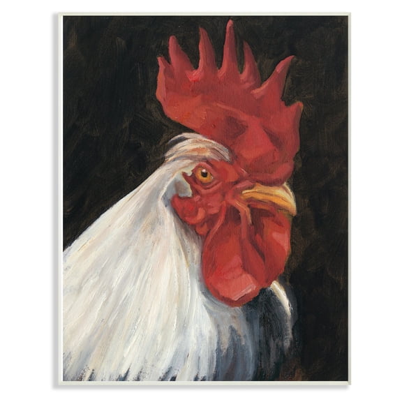 The Stupell Home Decor Collection Rooster Portrait Painting Wall Art