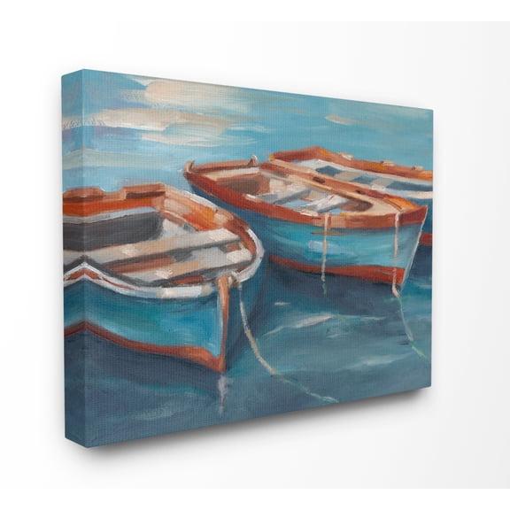 The Stupell Home Decor Collection Row Boats At Dock Wall Art
