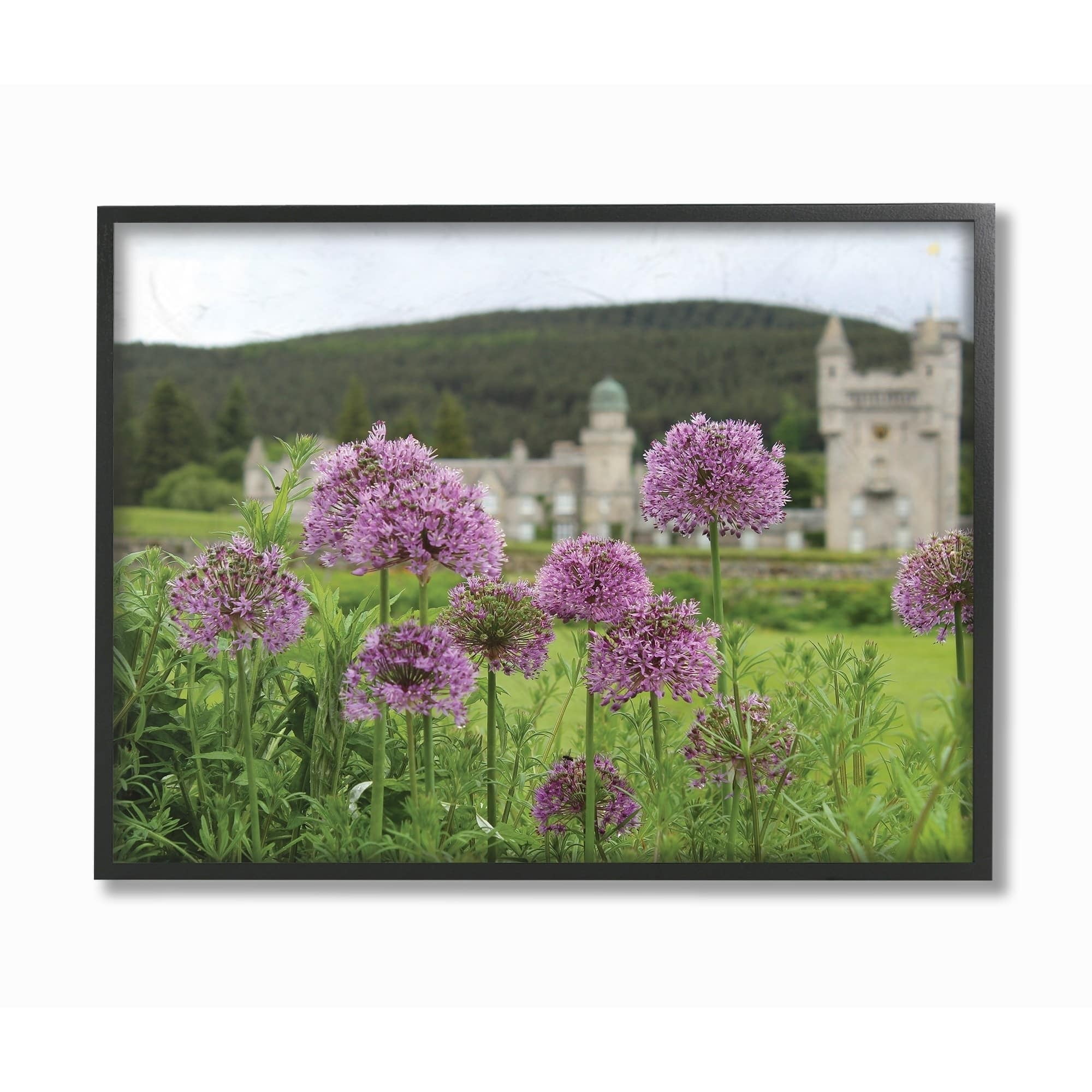 The Stupell Home Decor Collection Royal Castle Purple Flowers Photograph Framed Giclee Texturized Art, 11 x 1.5 x 14