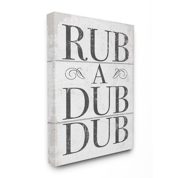 the stupell home decor collection rub a dub dub typography planked look oversized stretched canvas wall art, 24 x 1.5 x 30