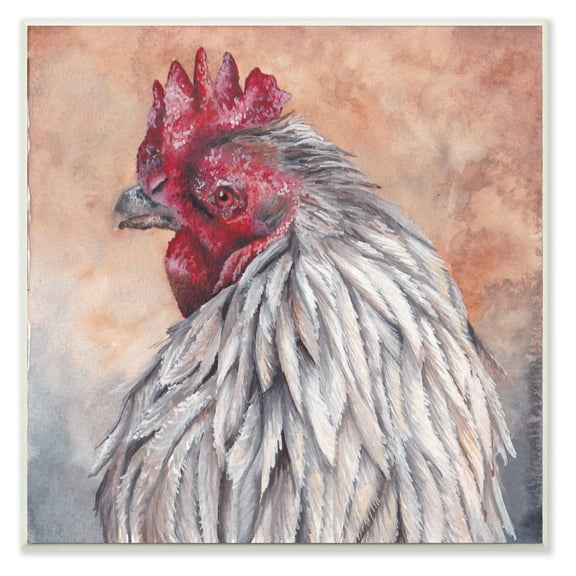 The Stupell Home Decor Collection Rust Orange Painted Rooster Portrait Wall Art