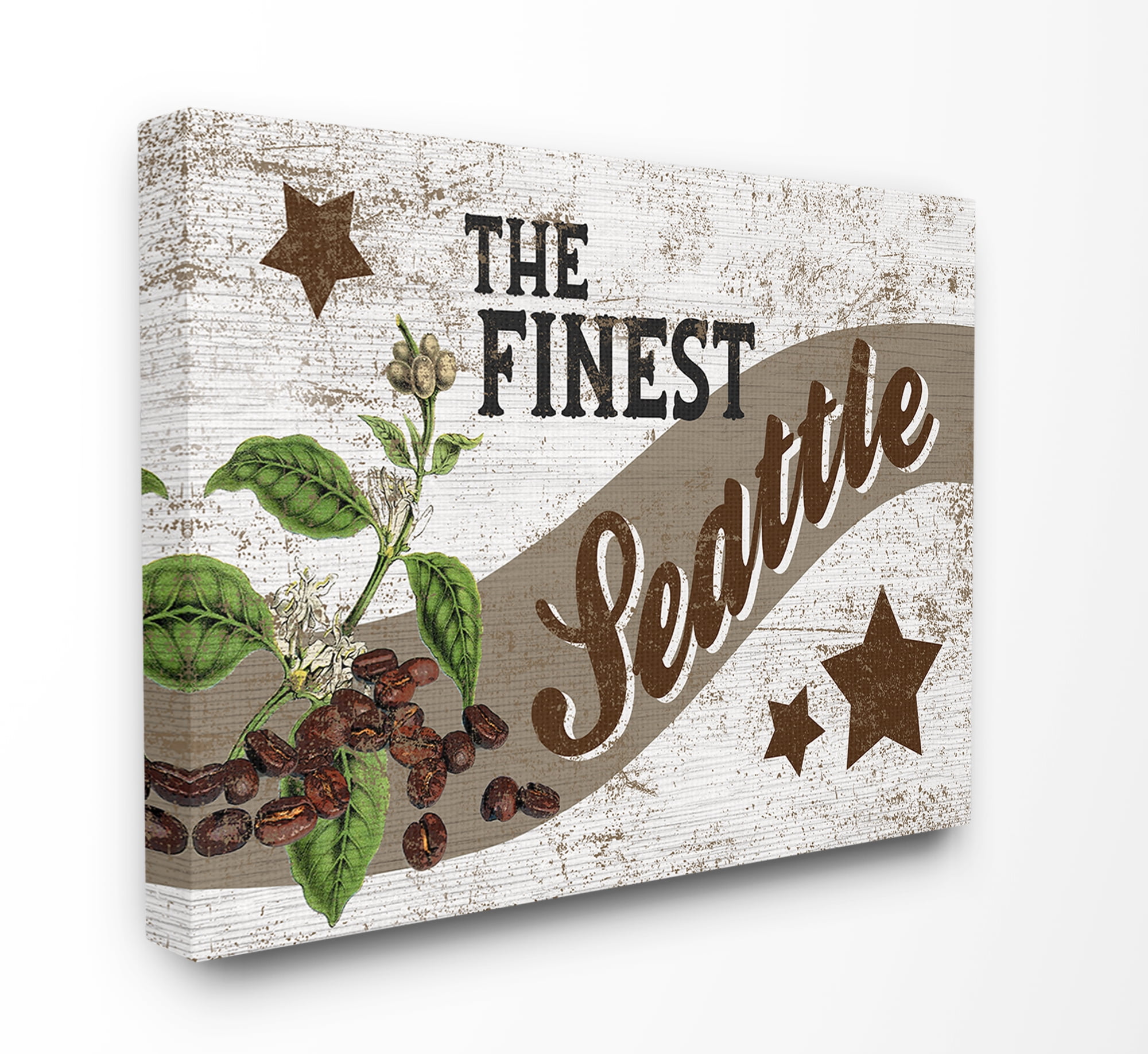 The Stupell Home Decor Collection Rustic Americana Star Crate Finest Coffee Seattle State XXL Stretched Canvas Wall Art, 30 x 1.5 x 40