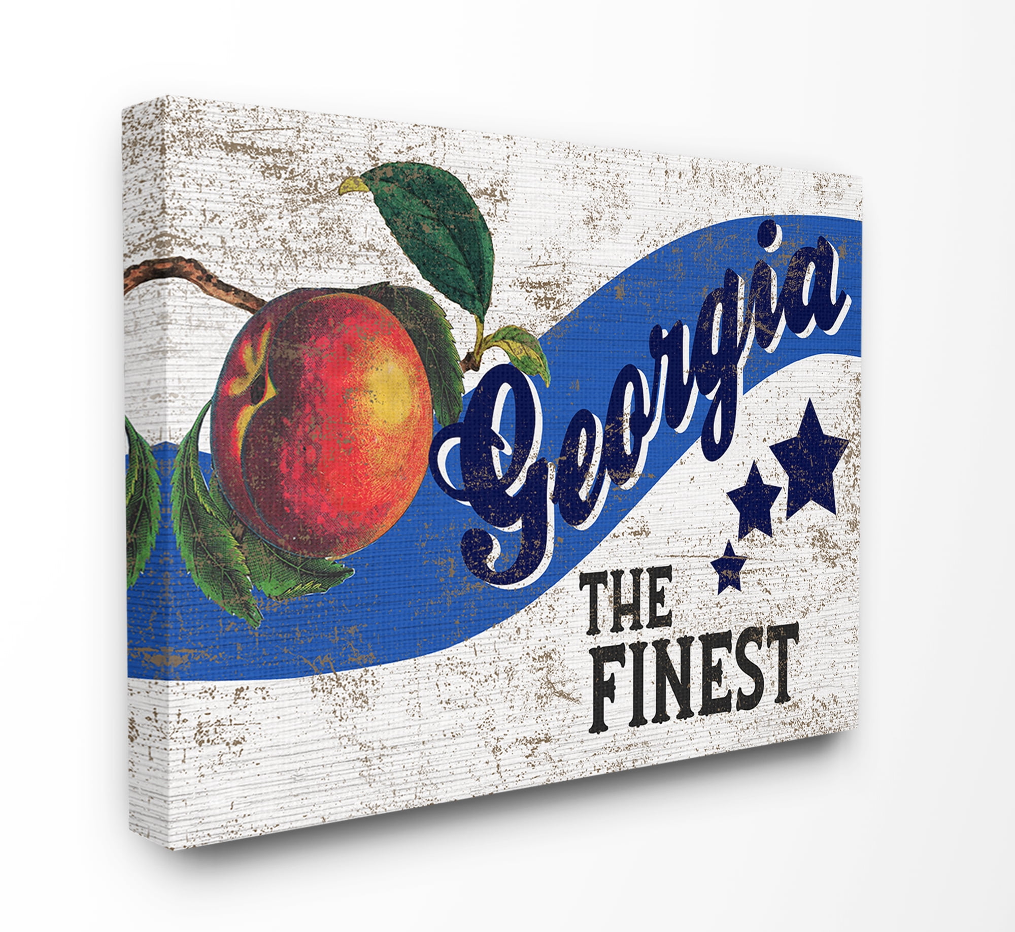 The Stupell Home Decor Collection Rustic Americana Star Fruit Crate Finest Peaches Georgia State XXL Stretched Canvas Wall Art, 30 x 1.5 x 40