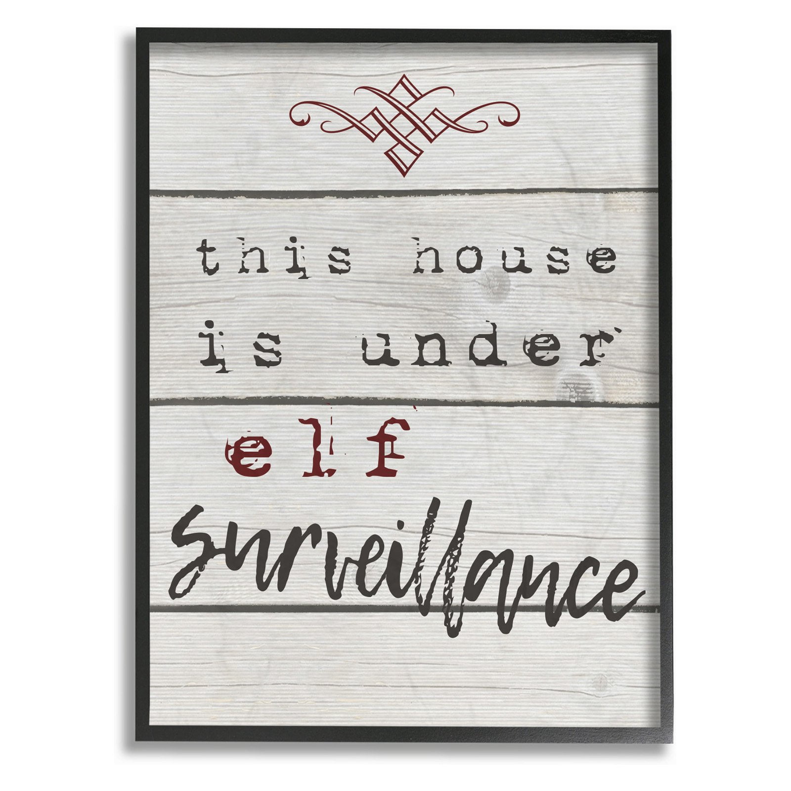 White and Brown "Santa's Workshop" Oversized Stretched Canvas Wall Art 30" x 24"