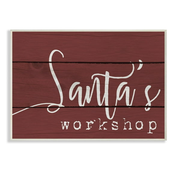 The Stupell Home Decor Collection Santas Workshop Wall Plaque