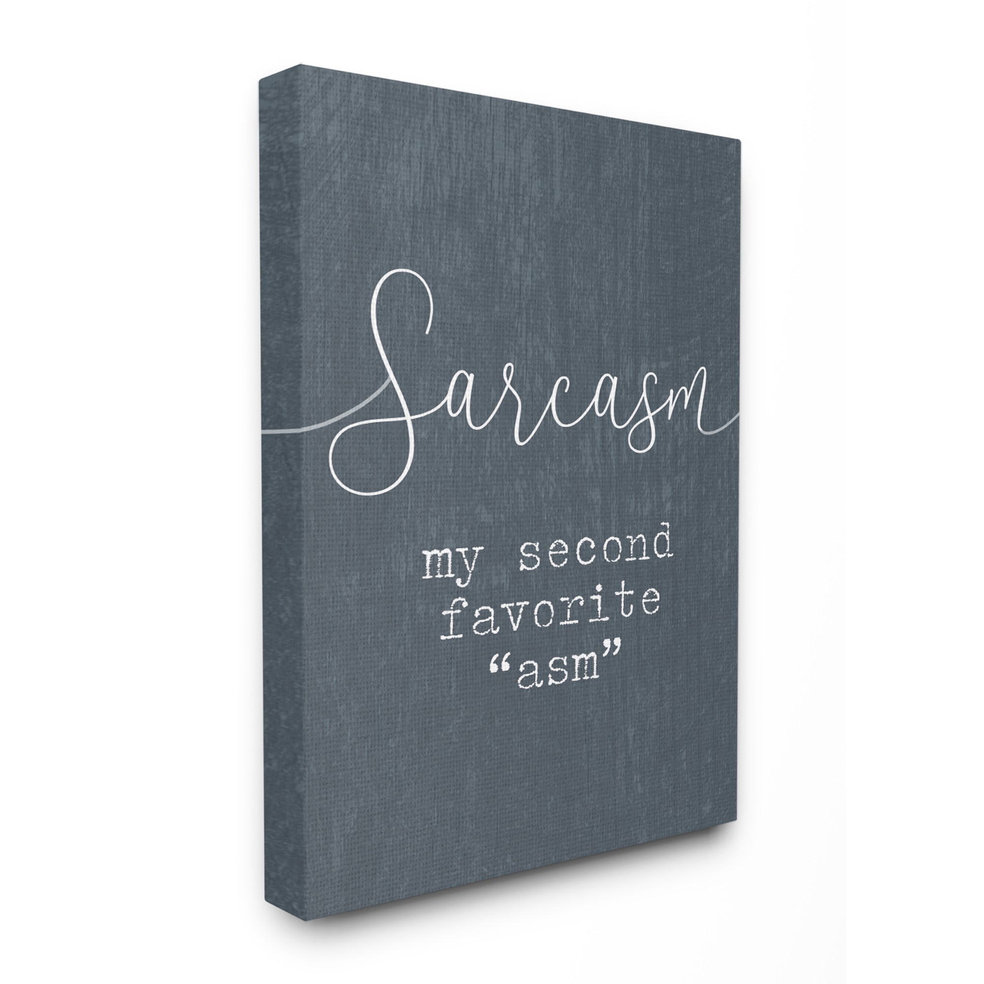 The Stupell Home Decor Collection Sarcasm My Second Favorite Funny Typography Oversized Stretched Canvas Wall Art, 24 x 1.5 x 30
