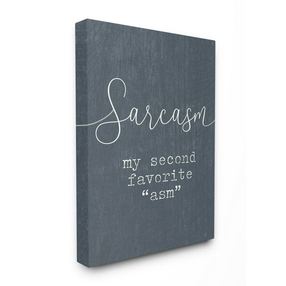 The Stupell Home Decor Collection Sarcasm My Second Favorite Funny Typography Stretched Canvas Wall Art, 30 x 1.5 x 40