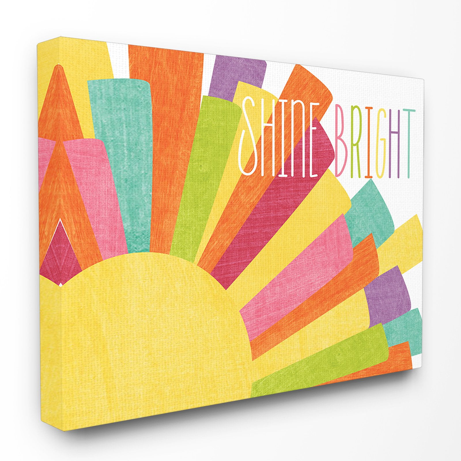 stupell decor shine bright colorful sun illustration canvas wall art