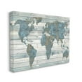 thumbnail image 1 of The Stupell Home Decor Collection Slate Blue and Tan Rustic Planked Look Weathered World Map XXL Stretched Canvas Wall Art, 30 x 1.5 x 40, 1 of 5