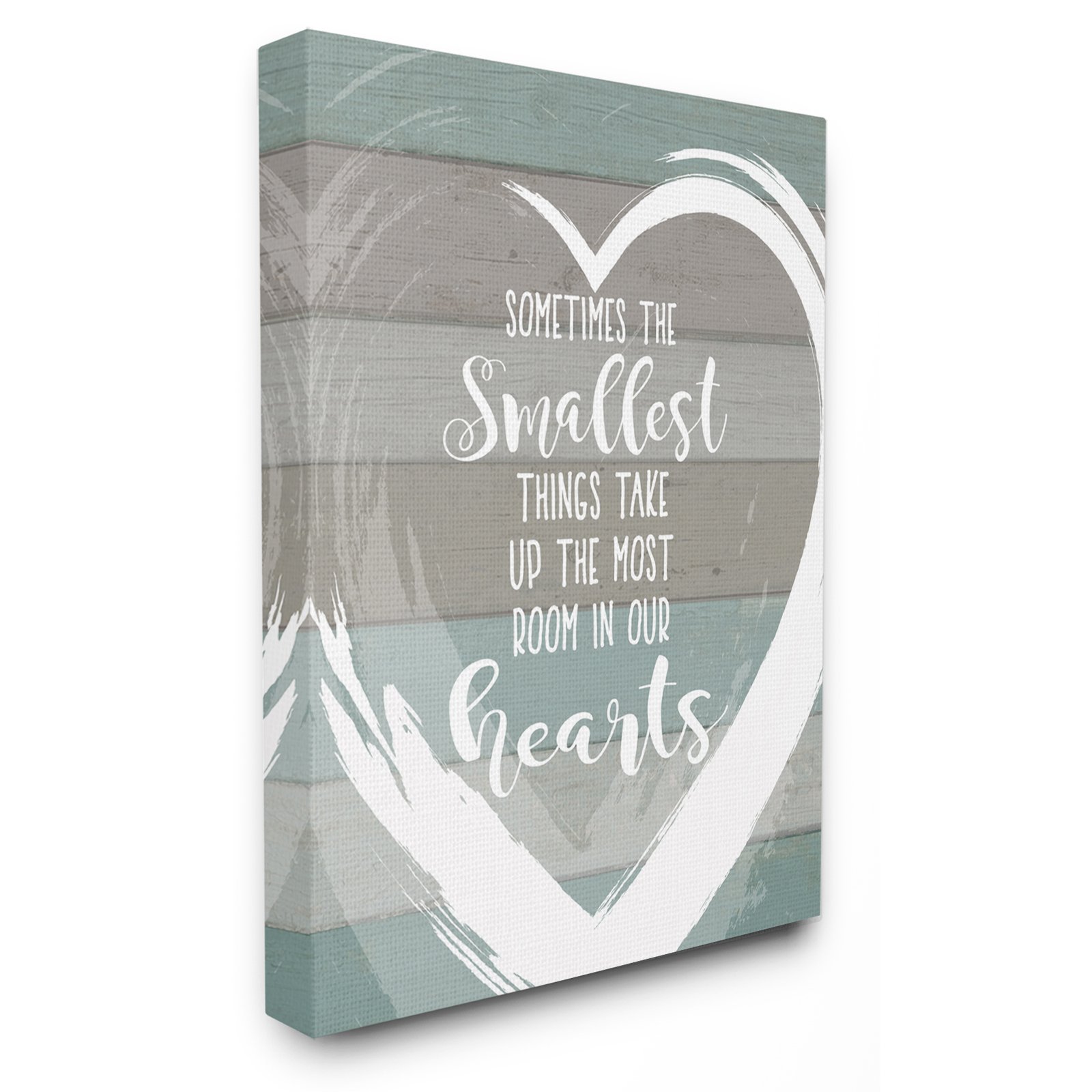 The Stupell Home Decor Collection Smallest Things Most Room In Heart Planked Wall Art