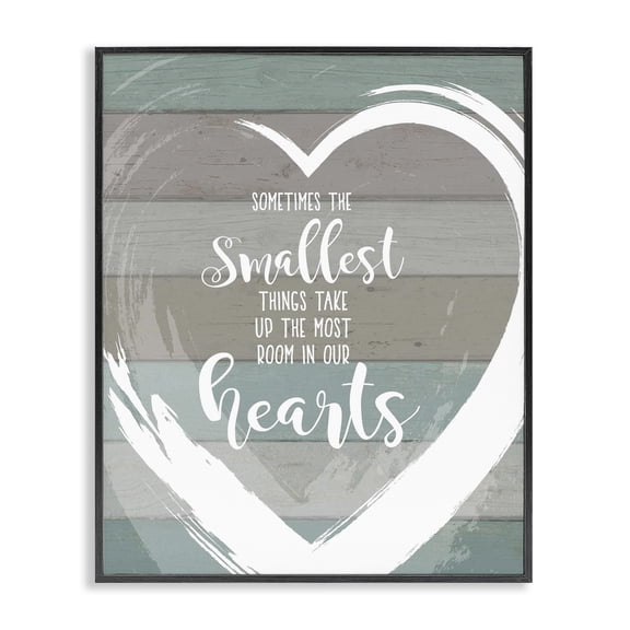 Stupell Industries Traditional Smallest Things Most Room In Heart Planked Black Framed Giclee Art, 11 x 14, by Lettered and Lined