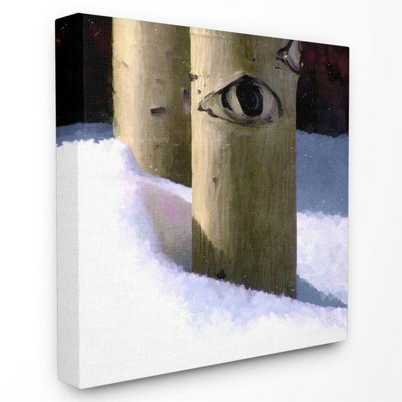 The Stupell Home Decor Collection Snowy Aspen Tree Eye Painting Wall Art