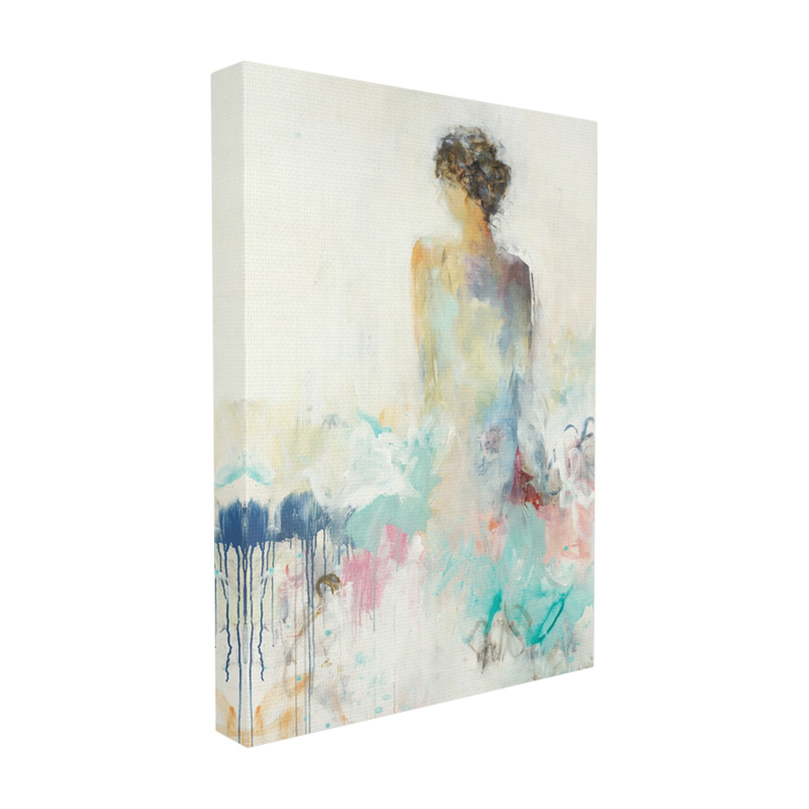 The Stupell Home Decor Collection Soft Textured Figural Woman Portrait Painting Oversized Stretched Canvas Wall Art, 24 x 1.5 x 30