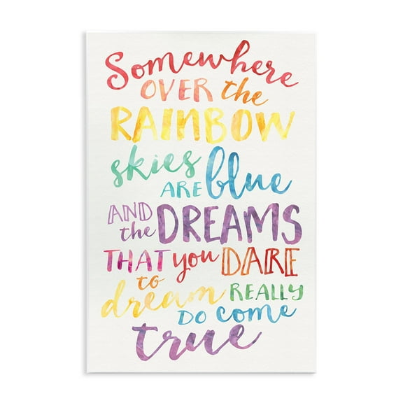 The Stupell Home Decor Collection Somewhere Over the Rainbow Wall Art