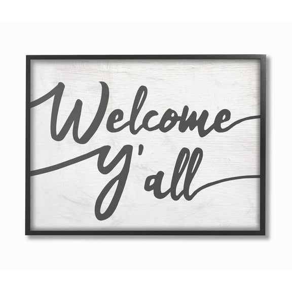 The Stupell Home Decor Collection Southern Welcome Yall Framed Wall Art