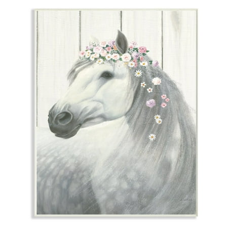 The Stupell Home Decor Collection Spirit Stallion Horse with Flower Crown Wall Art