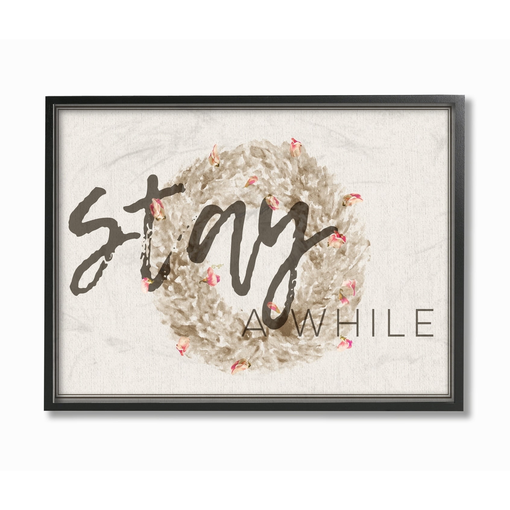 Stupell Stay A While Wreath Framed Giclee Art 16 x 20