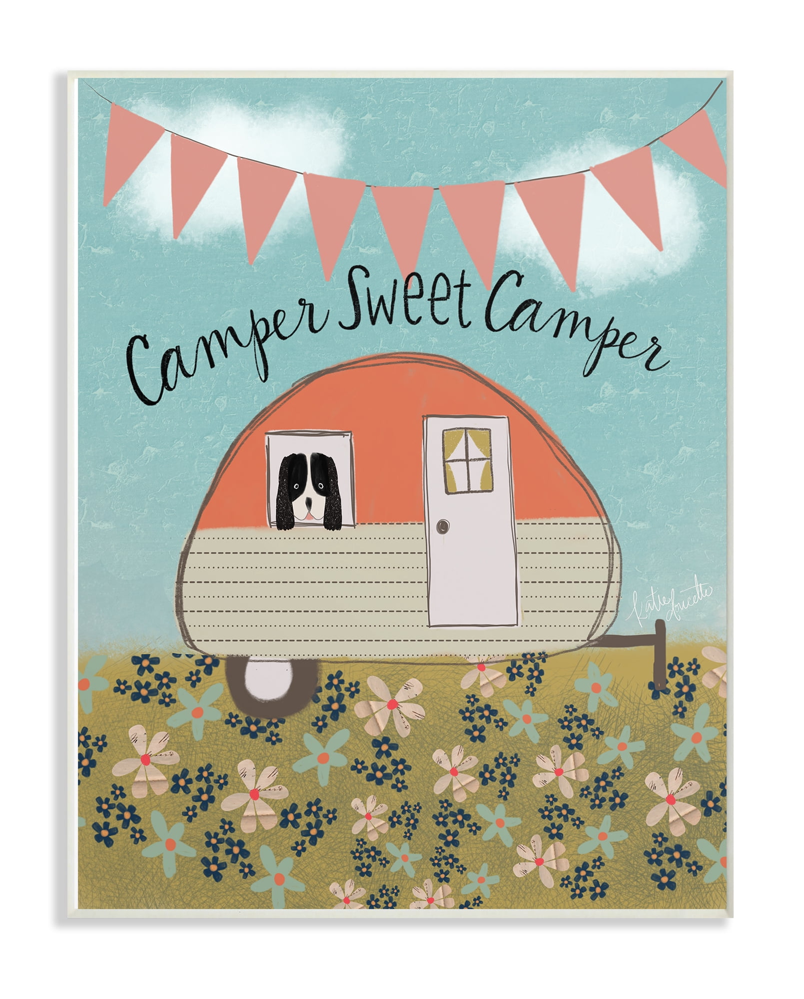The Stupell Home Decor Collection Sweet Camper Country Illustration Oversized Wall Plaque Art, 12.5 x 0.5 x 18.5