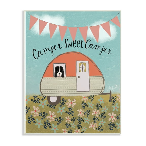 The Stupell Home Decor Collection Sweet Camper Country Illustration Wall Plaque Art, 10 x 0.5 x 15