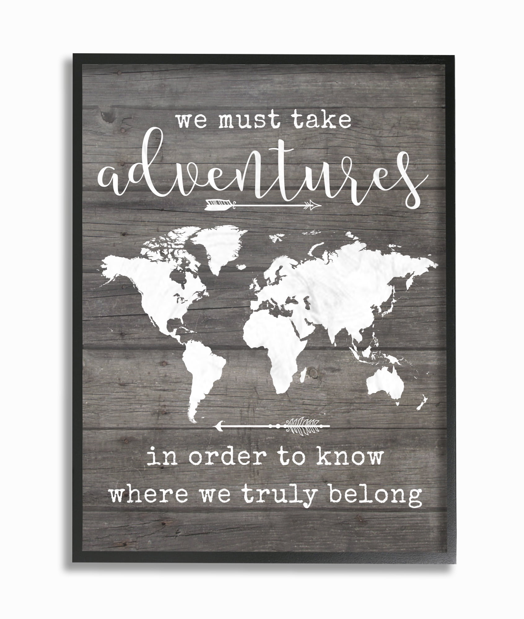 The Stupell Home Decor Collection Take Adventures Map Oversized Framed Giclee Texturized Art, 16 x 1.5 x 20