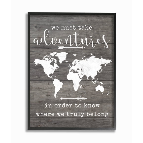 The Stupell Home Decor Collection Take Adventures Map Oversized Framed Giclee Texturized Art, 16 x 1.5 x 20