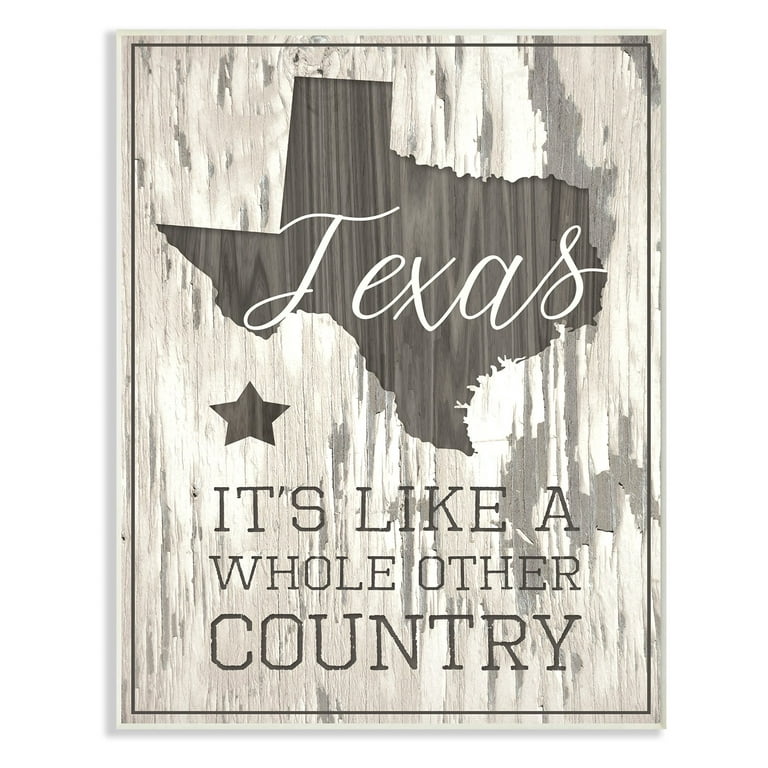 The Stupell Home Decor Collection Texas A Whole Other Country Wall Plaque  Art