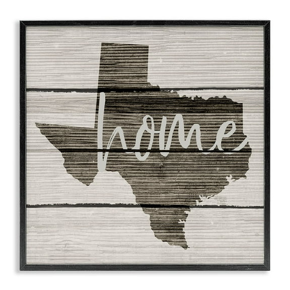 The Stupell Home Decor Collection Texas Home Typography Map Framed Wall Art
