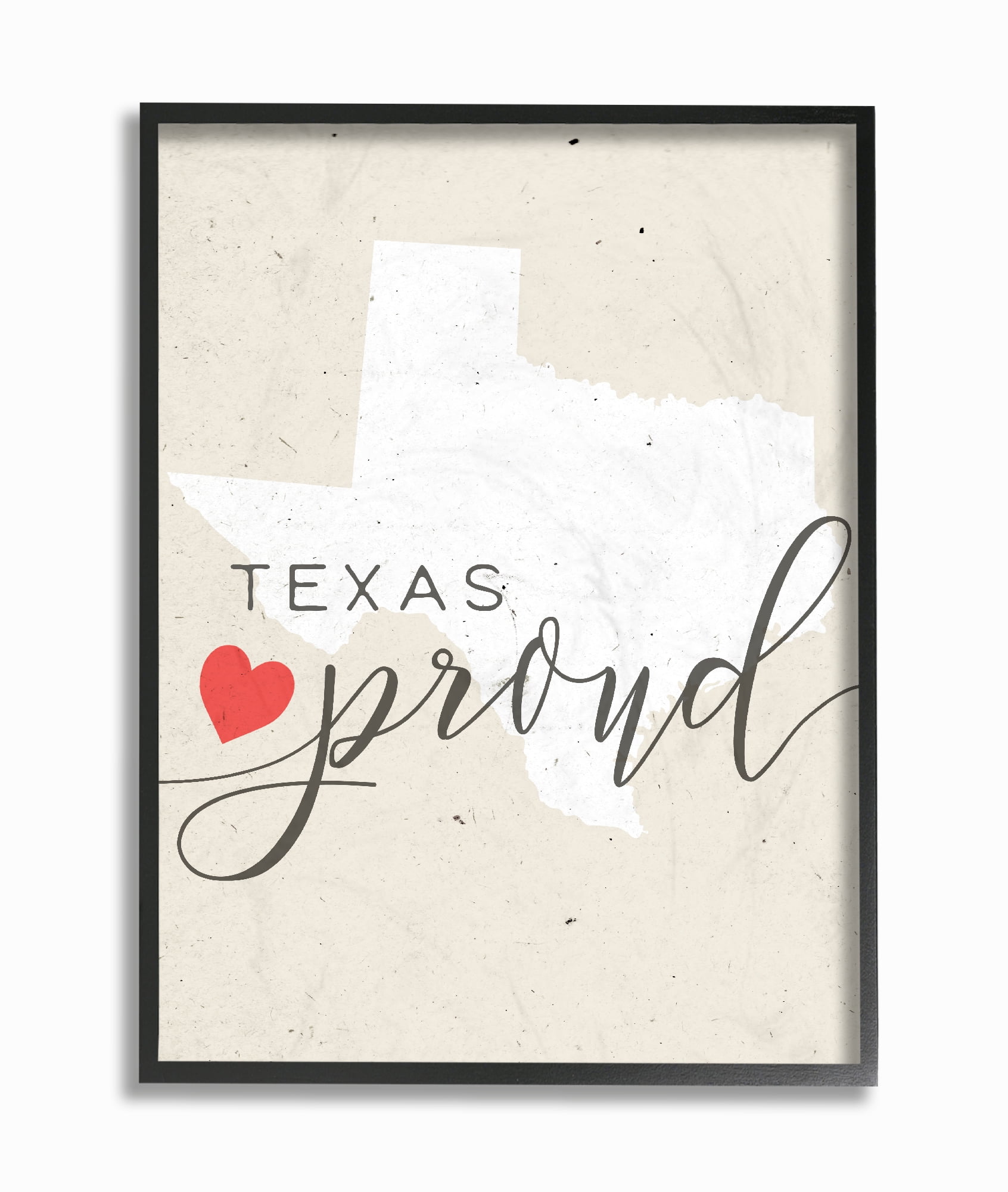 The Stupell Home Decor Collection Texas Proud with Heart Framed Giclee Texturized Art