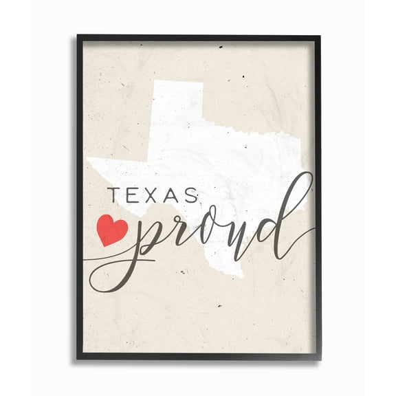 The Stupell Home Decor Collection Texas Proud with Heart Framed Giclee Texturized Art