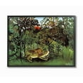 thumbnail image 1 of The Stupell Home Decor Collection The Hungry Lion in the Jungle Illustration Framed Giclee Texturized Art, 1 of 4