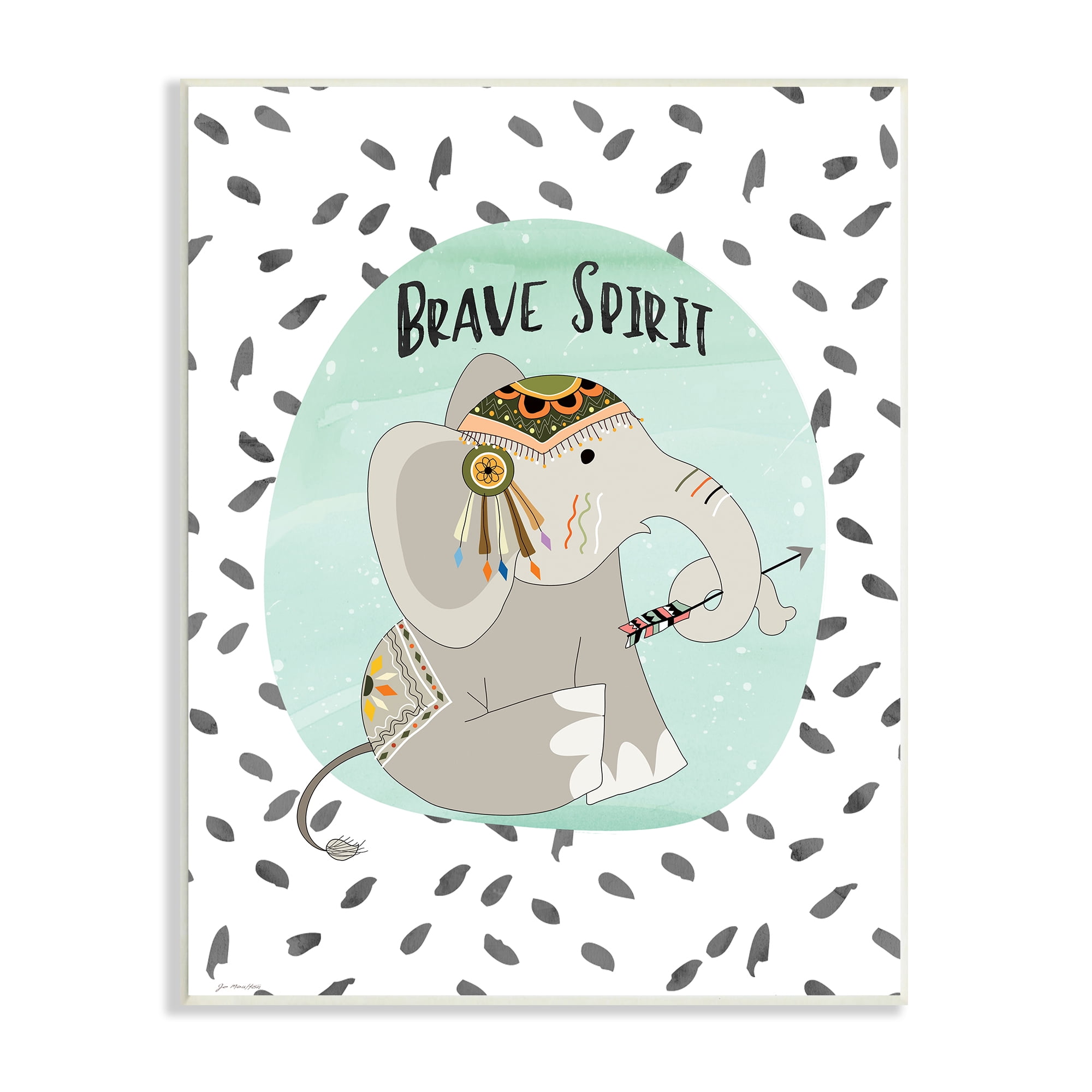 The Stupell Home Decor Collection The Kids Room by Stupell Brave Spirit Tribal Elephant Wall Art
