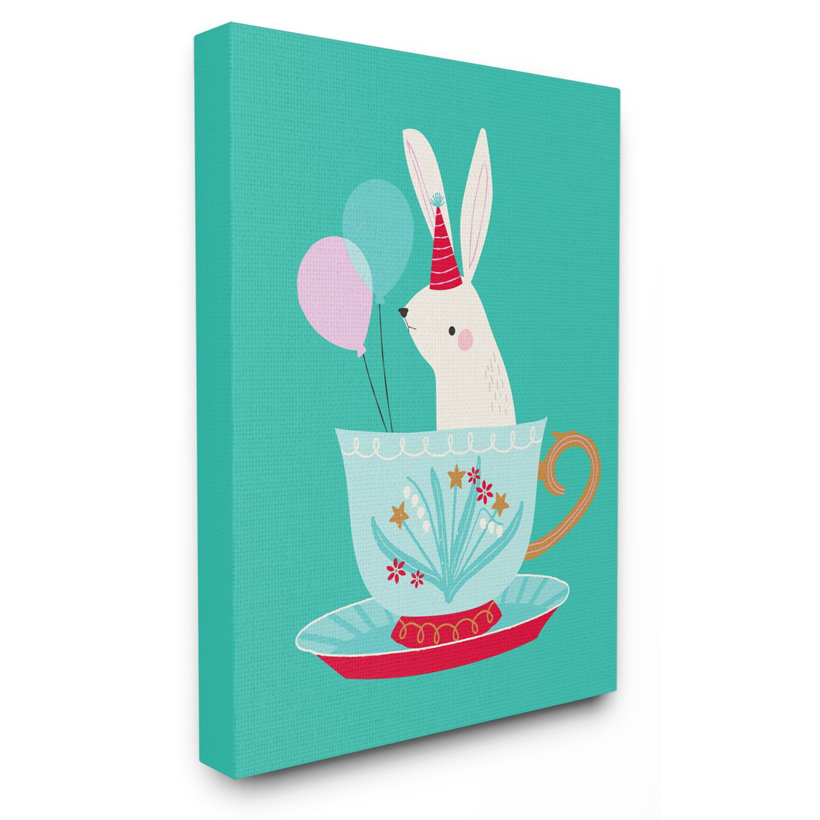 the kids room by stupell bunny in teacup oversized framed giclee texturized art, 16 x 1.5 x 20