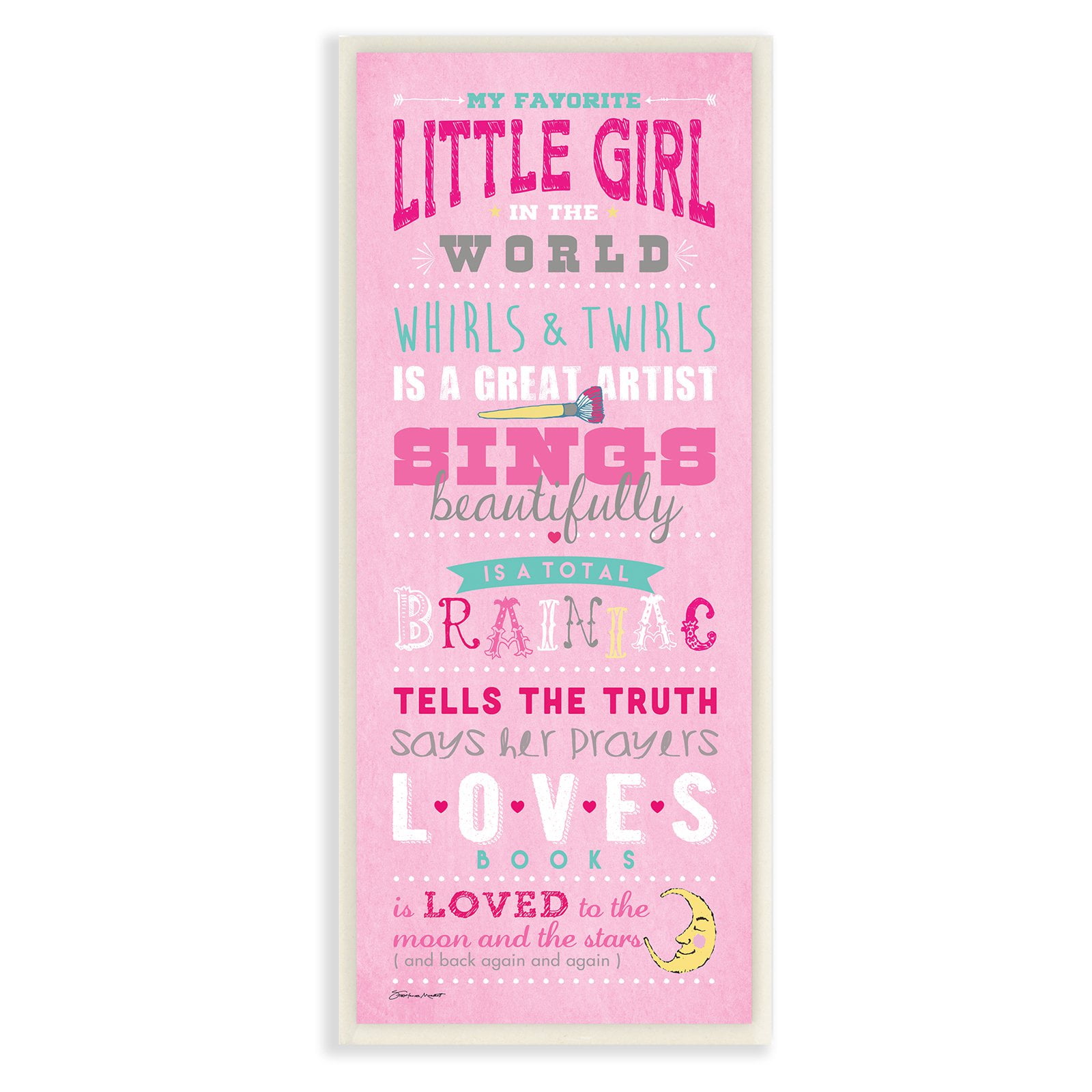 The Kids Room by Stupell Favorite Little Girl In The World Wall Plaque Art, 7 x 0.5 x 17