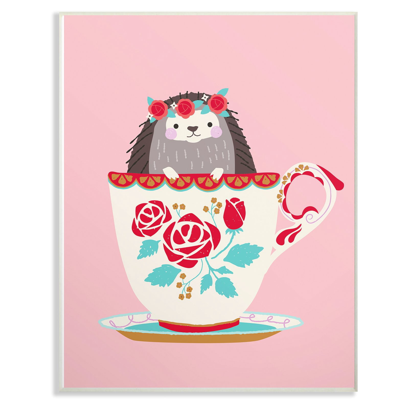 The Stupell Home Decor Collection The Kids Room by Stupell Hedgehog In Teacup Wall Art