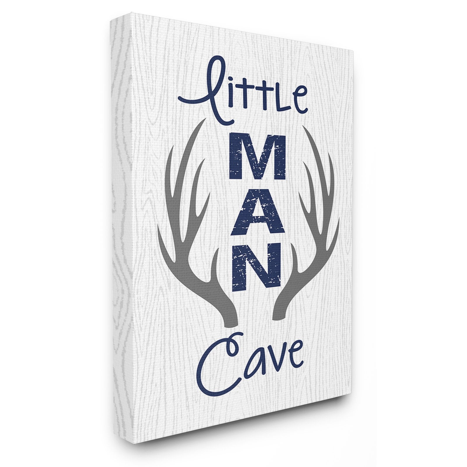 The Stupell Home Decor Collection The Kids Room by Stupell Little Man Cave Antlers Wood Grain Wall Art