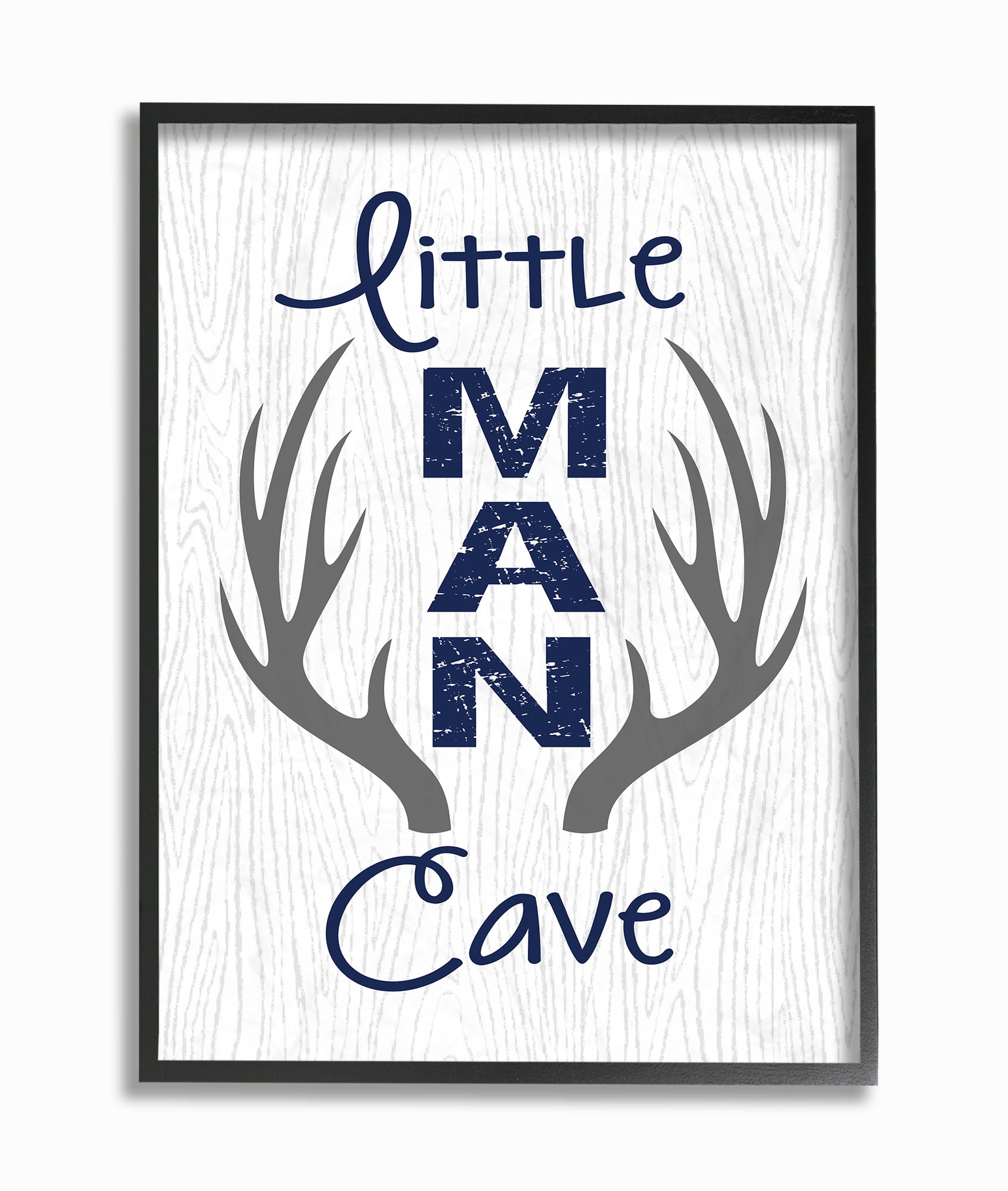 The Stupell Home Decor Collection The Kids Room by Stupell Little Man Cave Antlers Wood Grain Wall Art