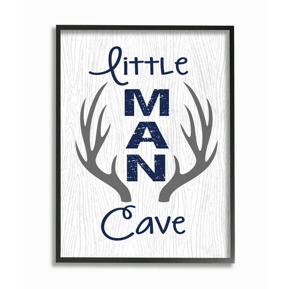 The Stupell Home Decor Collection The Kids Room by Stupell Little Man Cave Antlers Wood Grain Wall Art