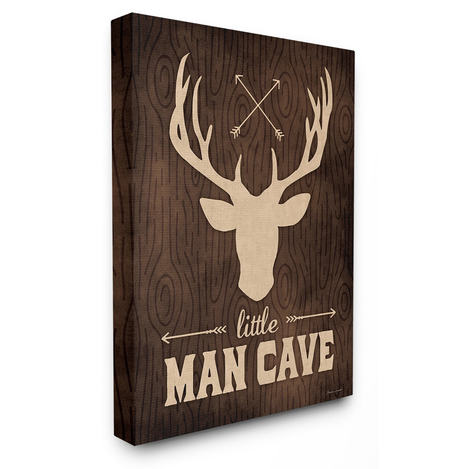 The Stupell Home Decor Collection The Kids Room by Stupell Little Man Cave Moose Wood Grain Wall Art